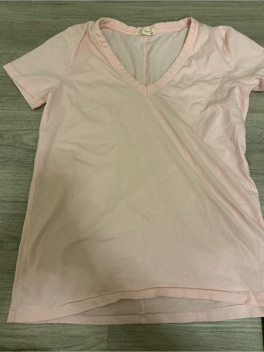 rag & bone Soft Light Pink V-Neck Short Sleeve Tee